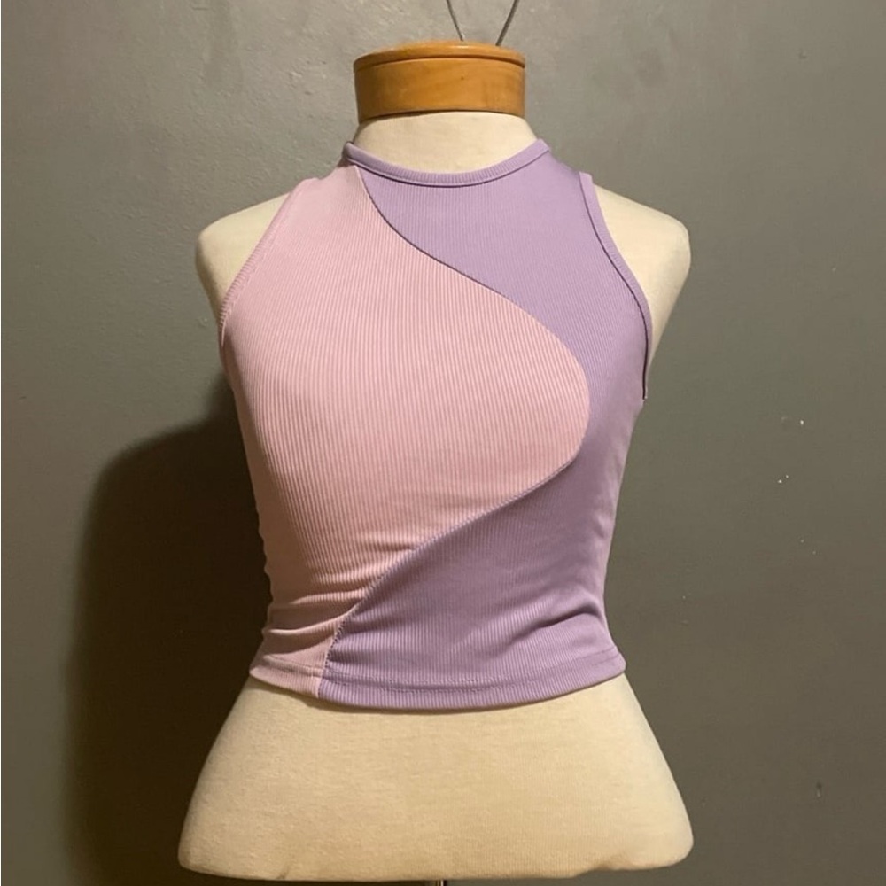 SHEIN Two-Tone Pink and Purple Tank Top